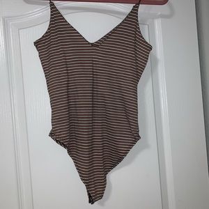 Striped Vneck Bodysuit extra small. Brand gaze